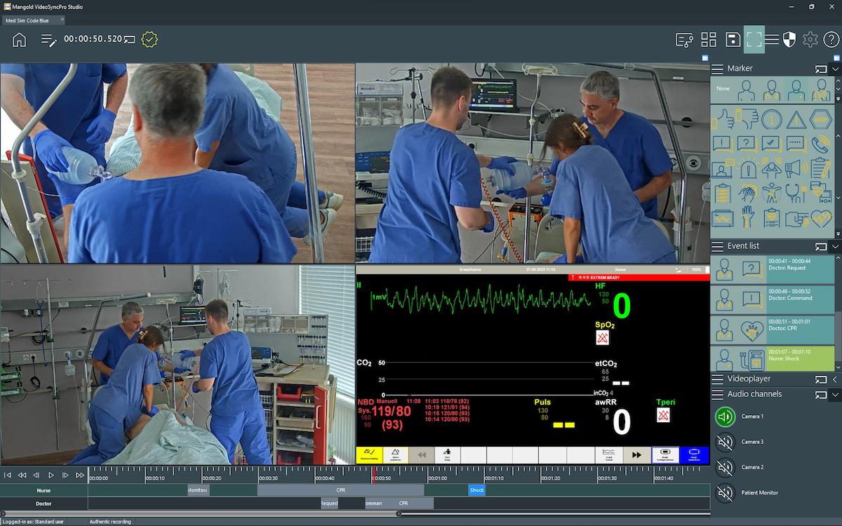 VideoSyncPro Studio in medizinischer simulation