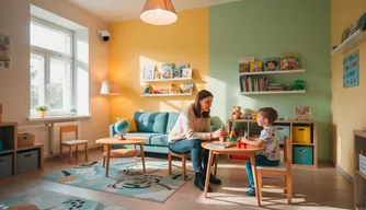 Child-friendly interview room with comfortable furniture