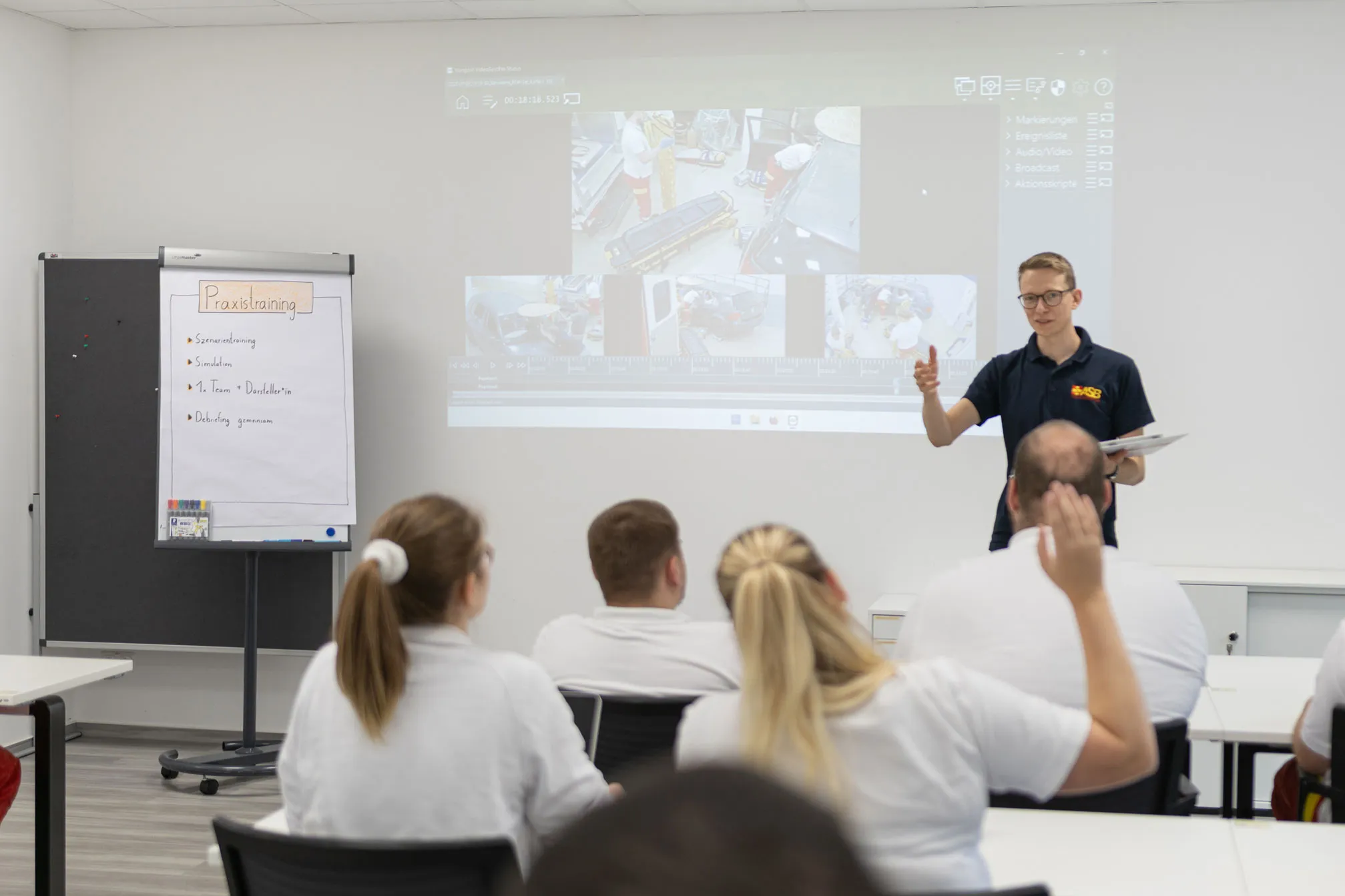 Medical simulation video-feedback and debriefing session